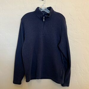 Navy Blue Quarter-Zip Sweater - Large